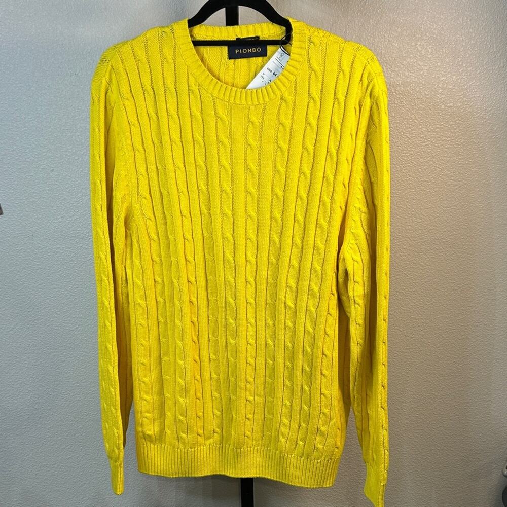 PIOMBO Men’s Vibrant Cable Knit Sweater – XL – NWT